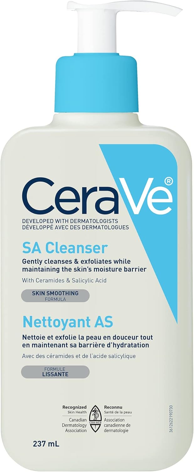 CeraVe SALICYLIC ACID Lotion, 237ML & SALICYLIC ACID Cleanser, Renewing SA Smoothing BHA Exfoliant for Face. Suitable for Keratosis Pilaris & Psoriasis. Gentle Cleanser, 237ml