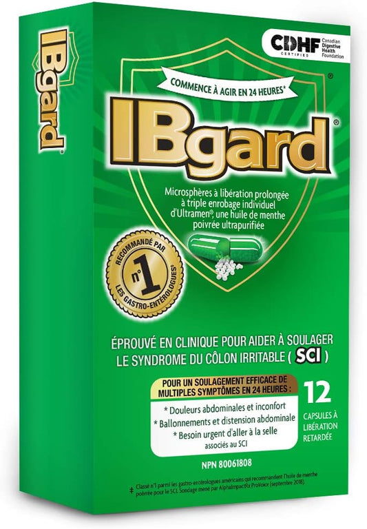 IBgard®,緩解腸躁症 (IBS) 症狀的天然保健產品,12 粒膠囊