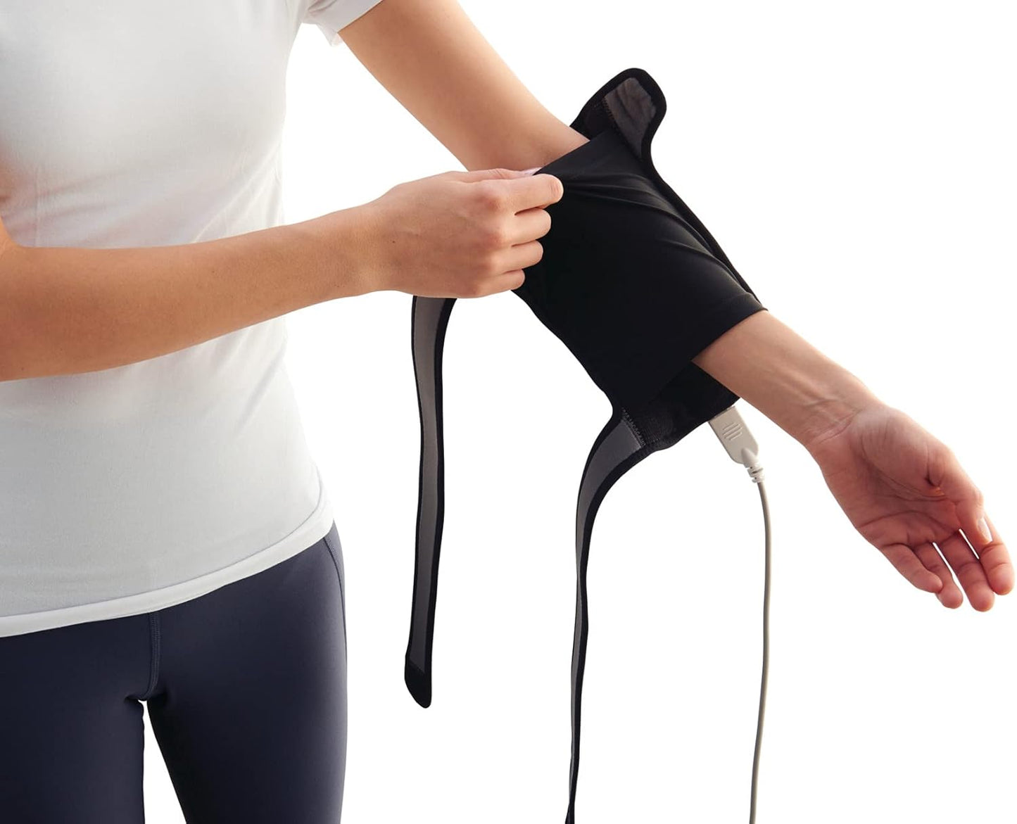 Sunbeam FlexTemp 冷熱關節敷帶,緩解疼痛,適用於肘部或膝蓋的冷熱療法,加熱墊,具有 3 種加熱設定和 2 小時自動關閉功能,灰色