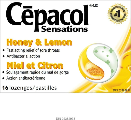 Cepacol Sensations 蜂蜜柠檬喉咙痛润喉糖 36 粒