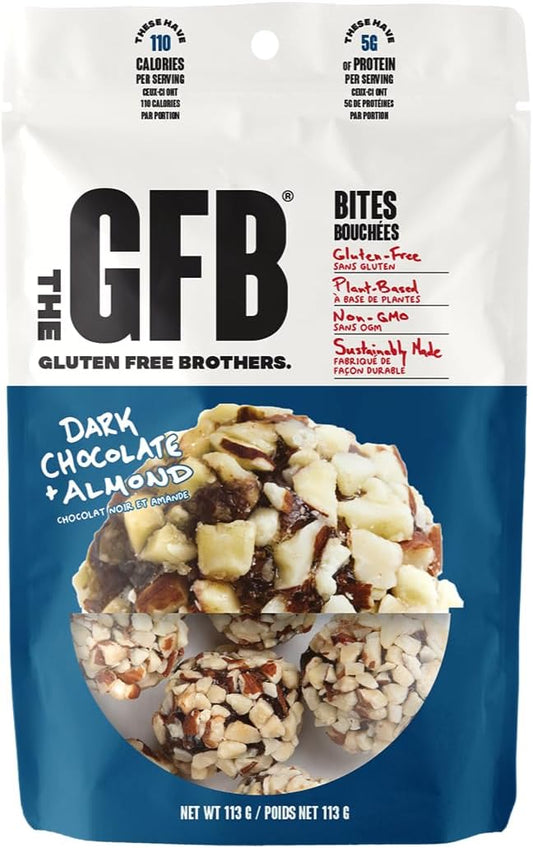 無麩質棒蛋白塊,無麩質,非基因改造,黑巧克力杏仁口味,113克