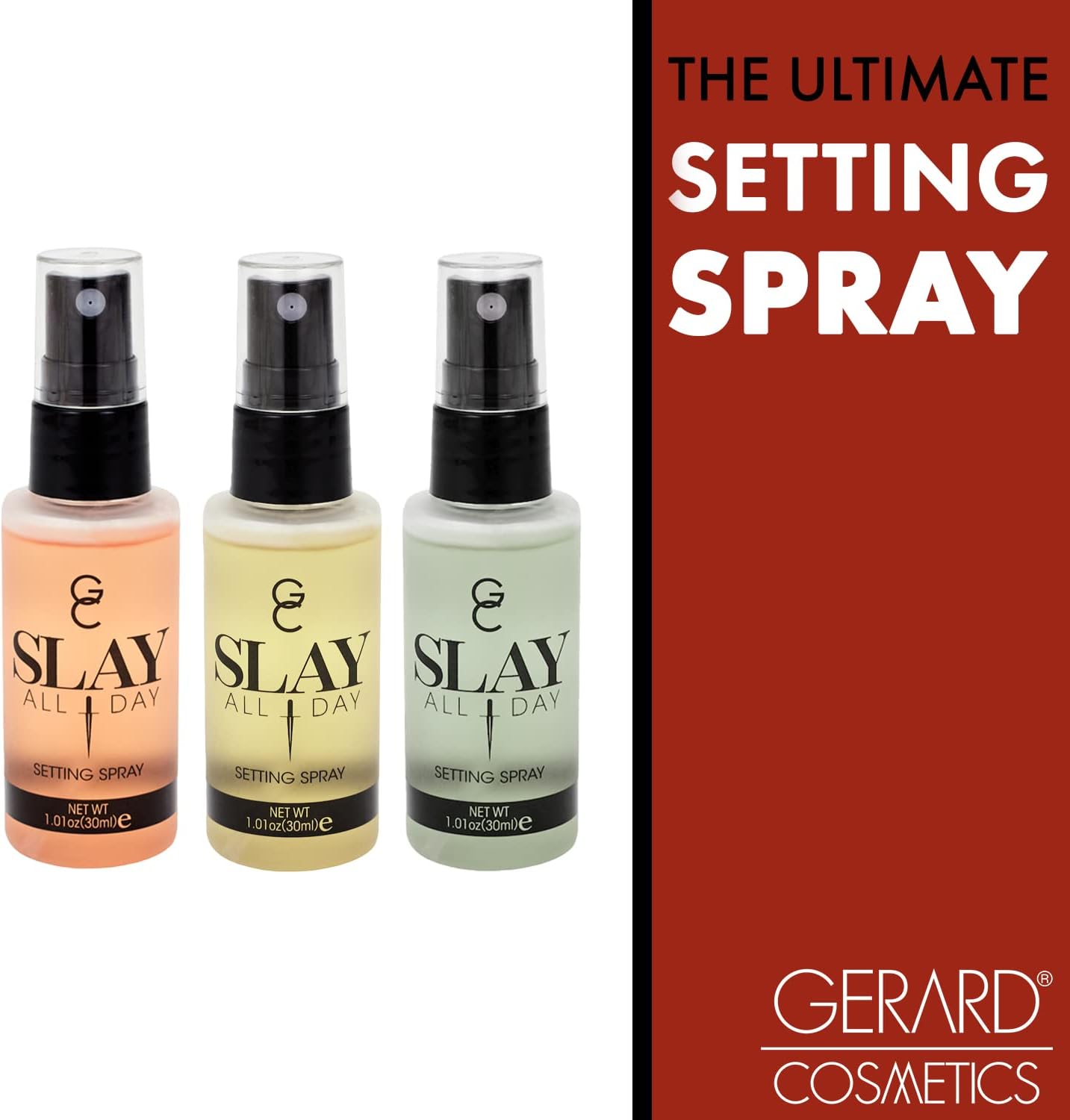 Gerard Cosmetics Gerard Cosmetic Slay All Day Setting Spray - Garden Party Set 1.01oz Peach, 1.01 Lemongrass, 1.01oz Green Tea Women 3 Pc