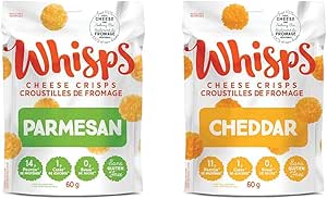 Whisps Cheese Crisps Parmesan, 60 gram & Cheddar Cheese Crisps, Cheddar, 60 Grams
