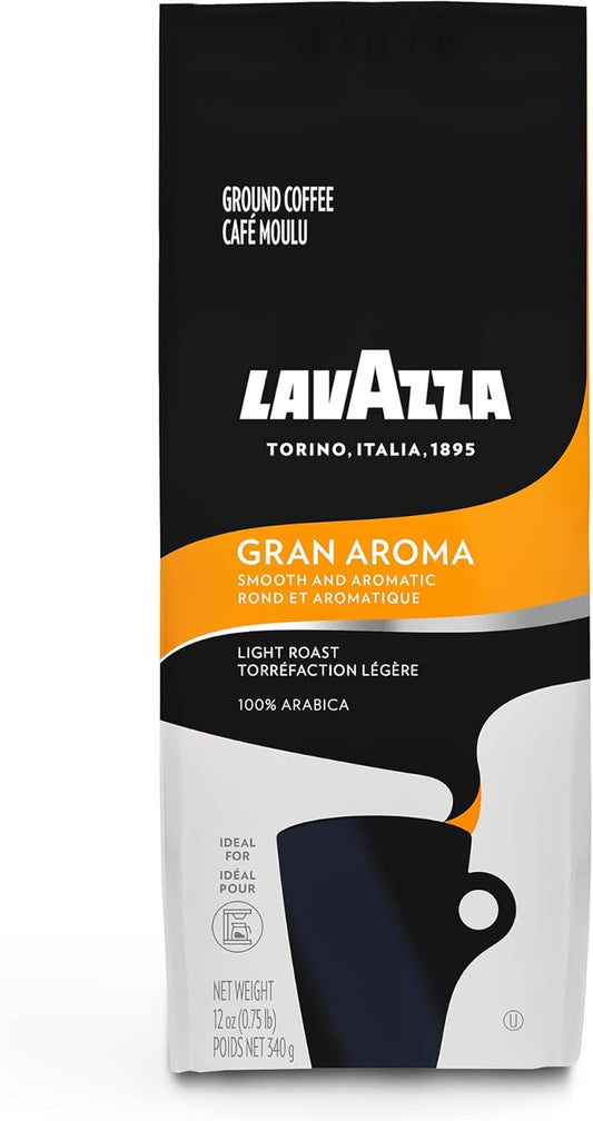 Lavazza 滴滤咖啡,Gran Aroma,340 克 & Crema E Gusto Classico 烘焙研磨咖啡,8.8 盎司(1 包)