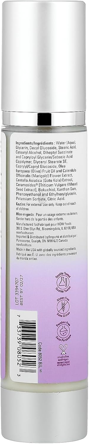 NOW Solutions, Gentle Balance Cream Cleanser, Fragrance-Free, Non-Foaming Formula with Bakuchiol and Ceramosides, 118ml