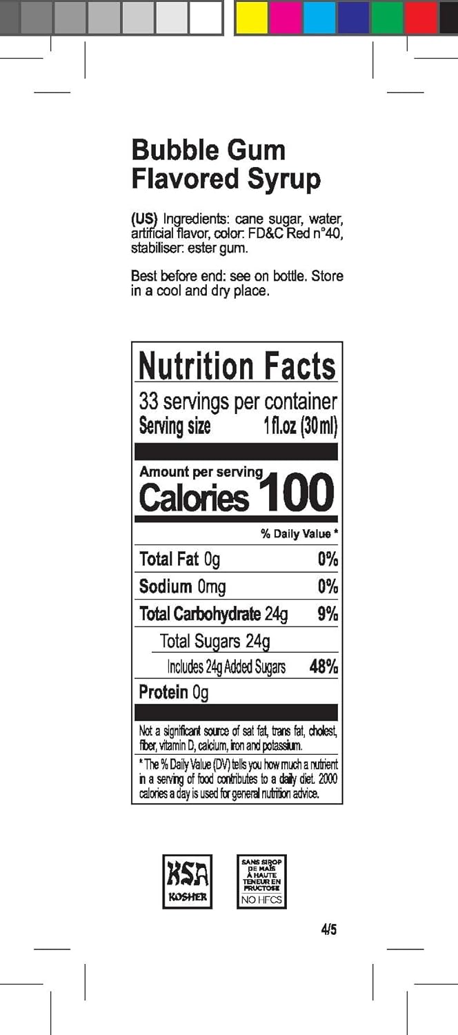 1883 Maison Routin Bubble Gum Flavour Syrup, 1L Glass bottle