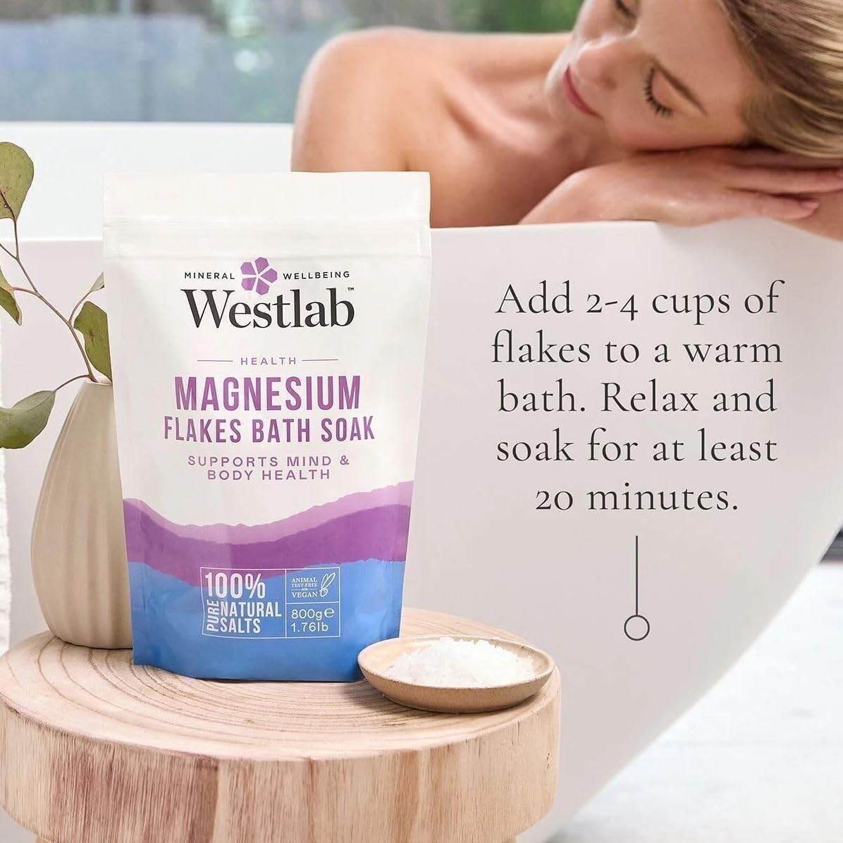 Westlab Magnesium Flakes 1kg - Supports mind & body health - 100% pure natural salts