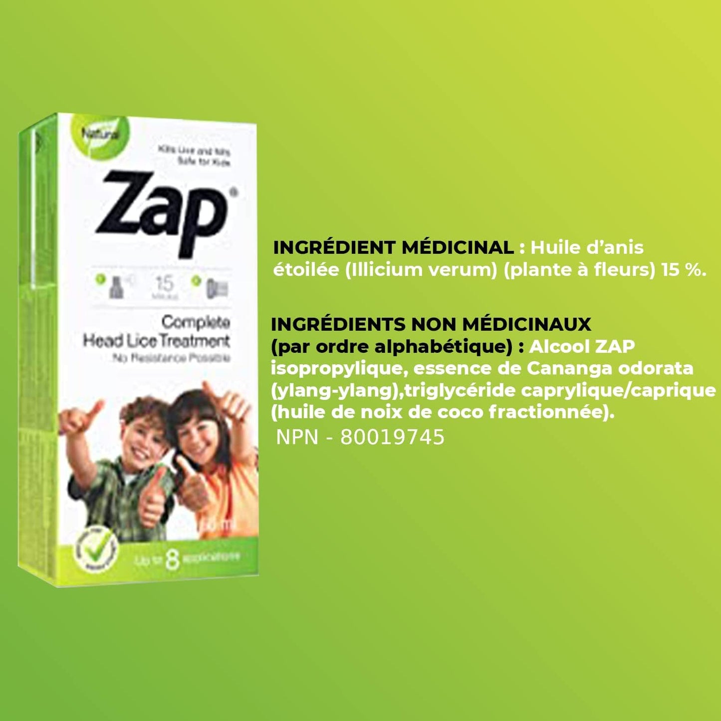 Zap 噴霧乳液 - 全面除蝨,60 毫升