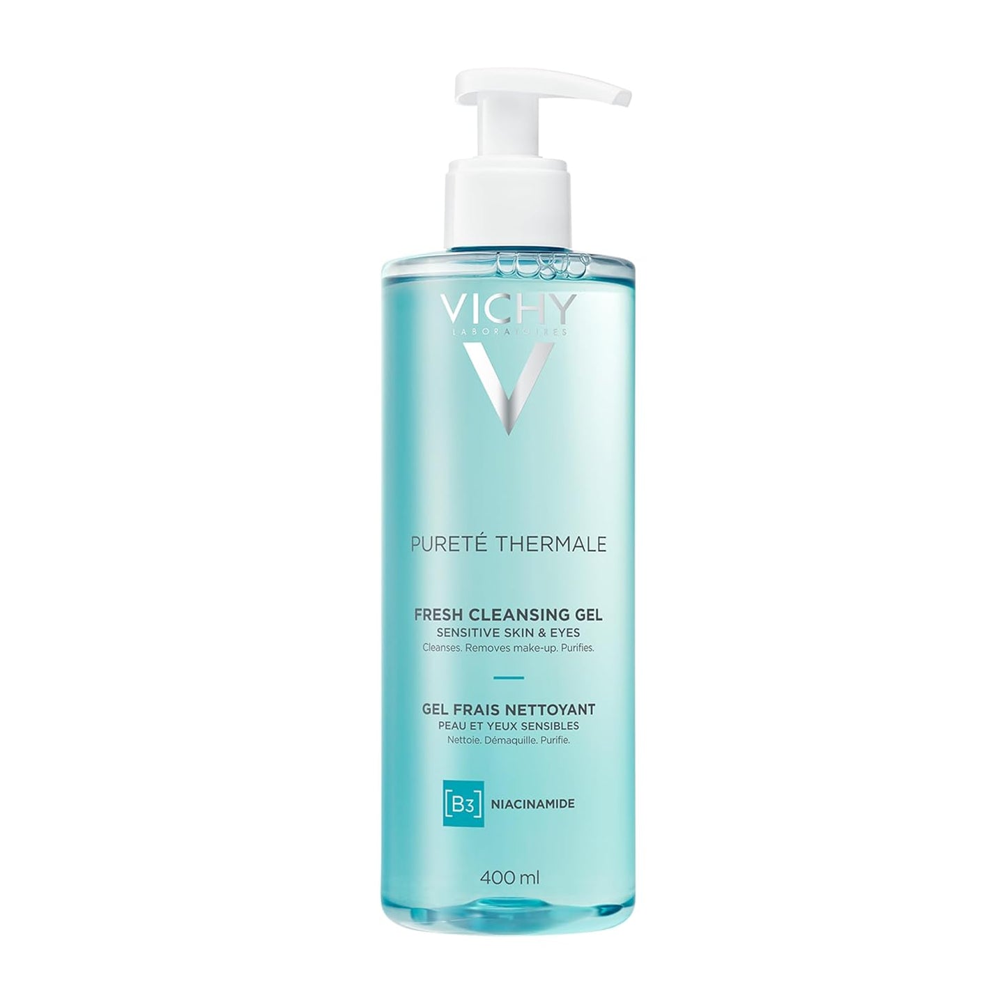 Vichy Face Cleanser, Pureté Thermale Fresh Cleansing Gel Face Wash & Makeup Remover for Sensitive Skin, with Vitamin B5, Hypoallergenic, Paraben-Free