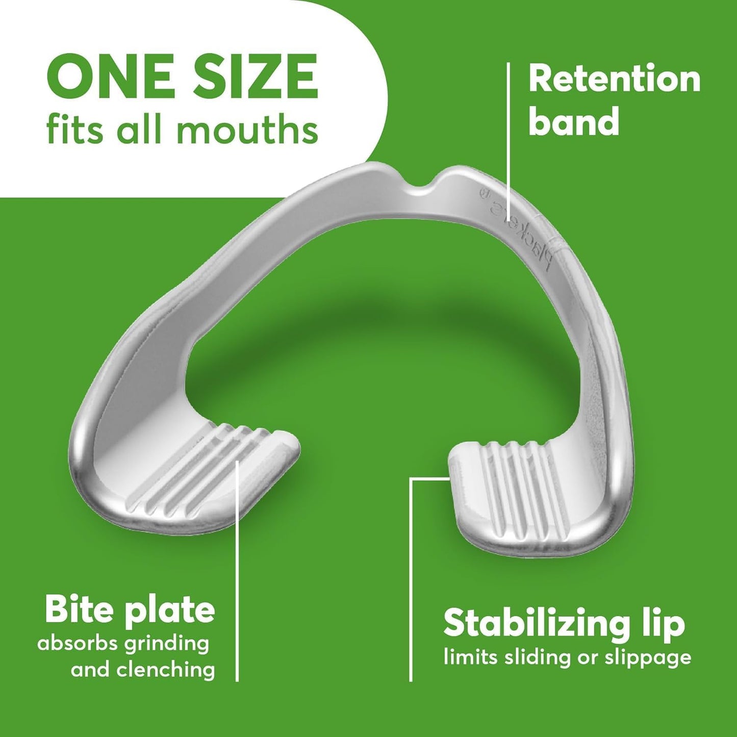 Plackers Grind No More 夜间护齿器,不含 BPA,均码,10 片(1 包)