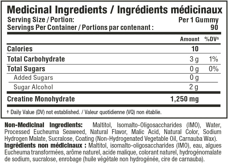 ALLMAX Nutrition 肌酸软糖 - 热带水果宾治口味 - 90 粒软糖 - 每粒含 1,250 毫克一水肌酸 - 无糖便捷性能补充剂