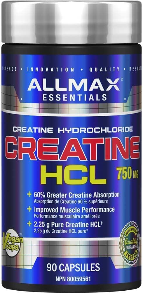 ALLMAX Essentials 肌酸盐酸盐胶囊,750 毫克,90 粒