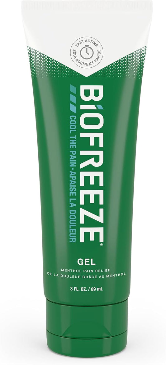 Biofreeze, Gel, Penetrating Pain Relief for Sore Muscles, Arthritis, Backaches, and Sore Joints, Fast Acting, Long Lasting, Cooling Menthol Formula, Apply with Precision, 89mL