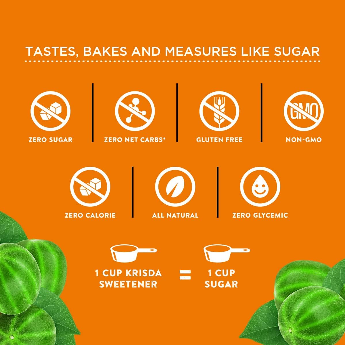 Krisda Monk Fruit Spoonable Natural TableTop Sweetener, 454 Grams