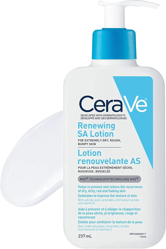 CeraVe SALICYLIC ACID Lotion, 237ML & SALICYLIC ACID Cleanser, Renewing SA Smoothing BHA Exfoliant for Face. Suitable for Keratosis Pilaris & Psoriasis. Gentle Cleanser, 237ml
