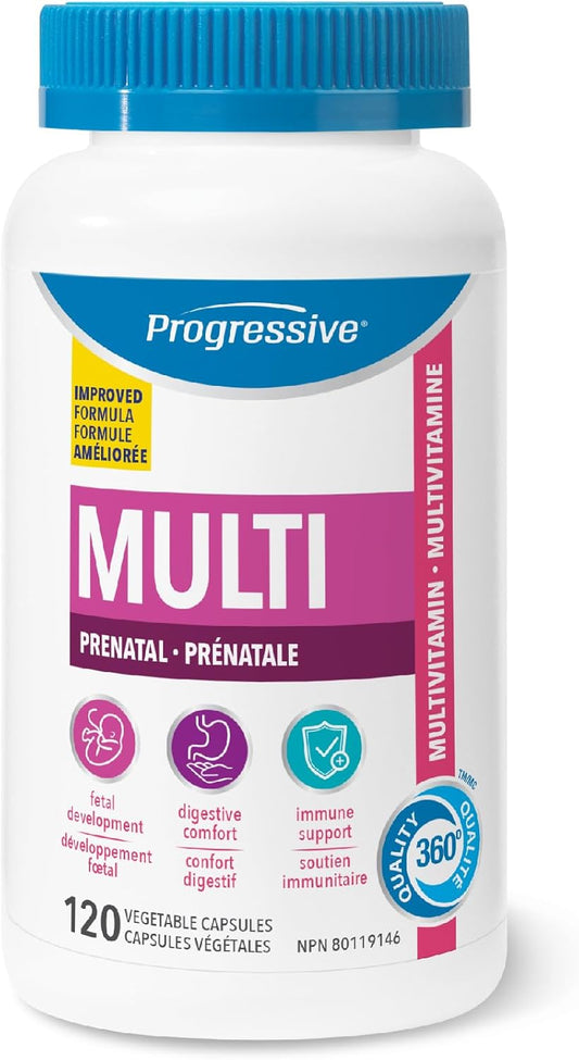 Progressive Advanced Prenatal Multivitamin, with Methylated Folate from L-5-MTHF, DHA, Lutein and Ginger Extract. For Complete Conception and Pregnancy Nutritional support, Energy, Mood, and Hormone Health, 100% Complete…