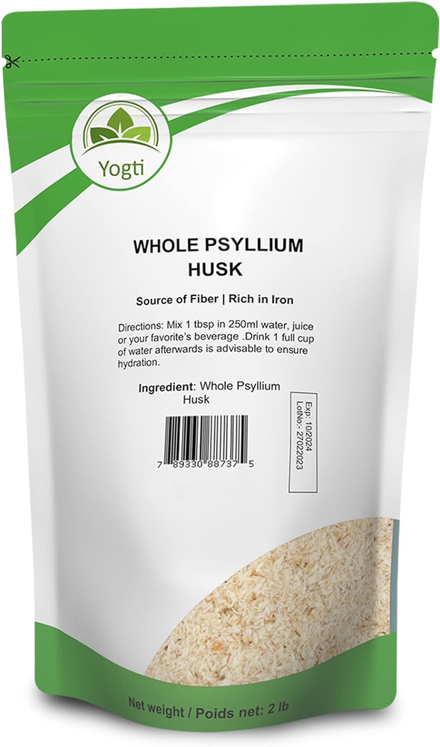 Yogti Whole Psyllium Husk, 2 pound