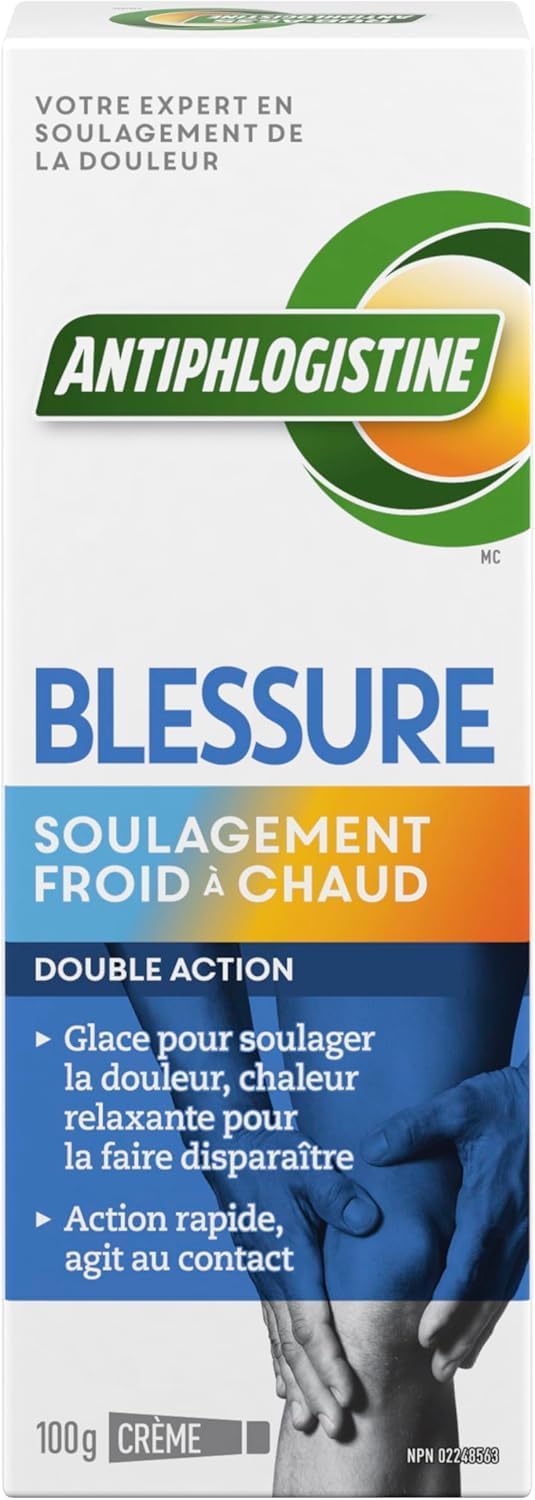Rub-A535 Injury Ice to Heat Pain Relief Cream - Made in Canada, Fast Acting Injury Pain Relief, Stainless and Greaseless, Works on Contact - 100g