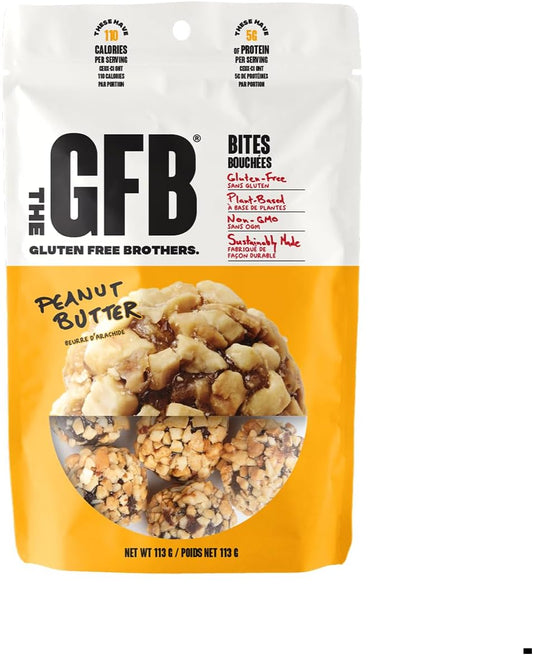 無麩質棒 GFB 蛋白質塊,無麩質,非基因,花生醬,113 克