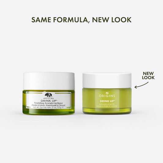 Origins Drink Up Avocado Lip Balm + Treatment | Plumps & Softens Lips | With Plant-Derived Oils & Butters, 15 ml