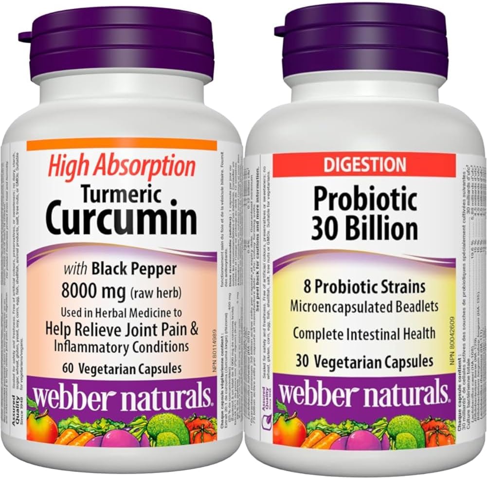 Webber Naturals Turmeric Curcumin + Probiotic 30 Billion Bundle
