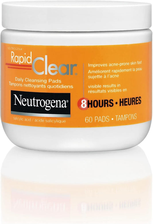 Neutrogena Rapid Clear Daily Cleansing Pads Pre-Moistened Maximum Strength 60 Count