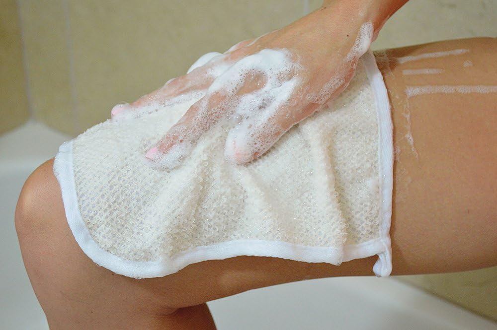 Paradiso 柔软编织面部和身体洗脸巾,去角质毛巾,白色,5 片装,小号