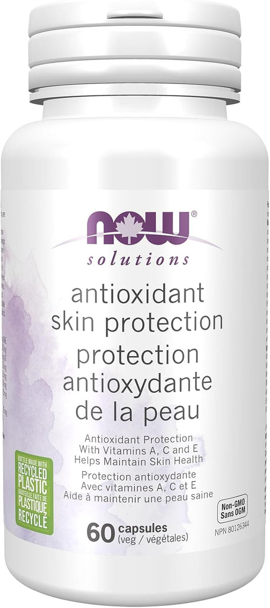 NOW Solutions, Antioxidant Skin Protection Capsules, Targeted Blend with Vitamins A, C and E, 60 Count