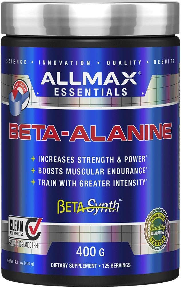 ALLMAX 谷氨酰胺 1000G | ALLMAX Nutrition 100% 纯正最大强度 + 吸收 β-丙氨酸 400G
