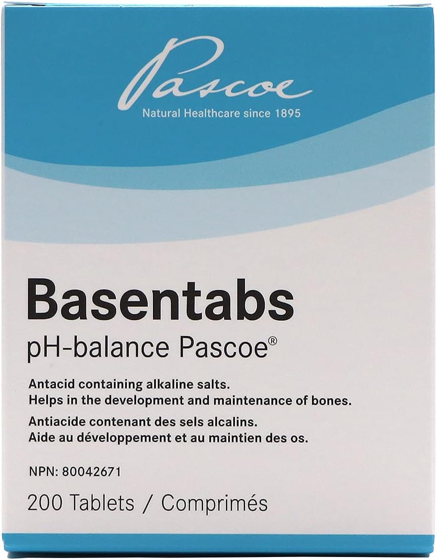 Pascoe - Basentabs pH 平衡片 - 200 片裝 - 含鹼性鹽類的抗酸劑。有助於骨骼的發育和維護 - 經驗證的高鹼化能力 - 碳酸鈣、碳酸氫鈉、鎂鈣…