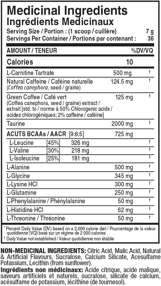 ALLMAX Nutrition - AMINOCUTS (A:CUTS) - 體重管理 BCAA(左旋肉鹼 + 牛磺酸 + 綠咖啡) - 西瓜口味 - 252 克 - 36 份