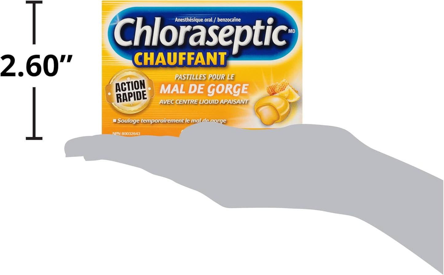 Chloraseptic 速效咽喉痛潤喉糖,含舒緩液體中心,提供溫暖緩解,蜂蜜檸檬味,15 顆潤喉糖