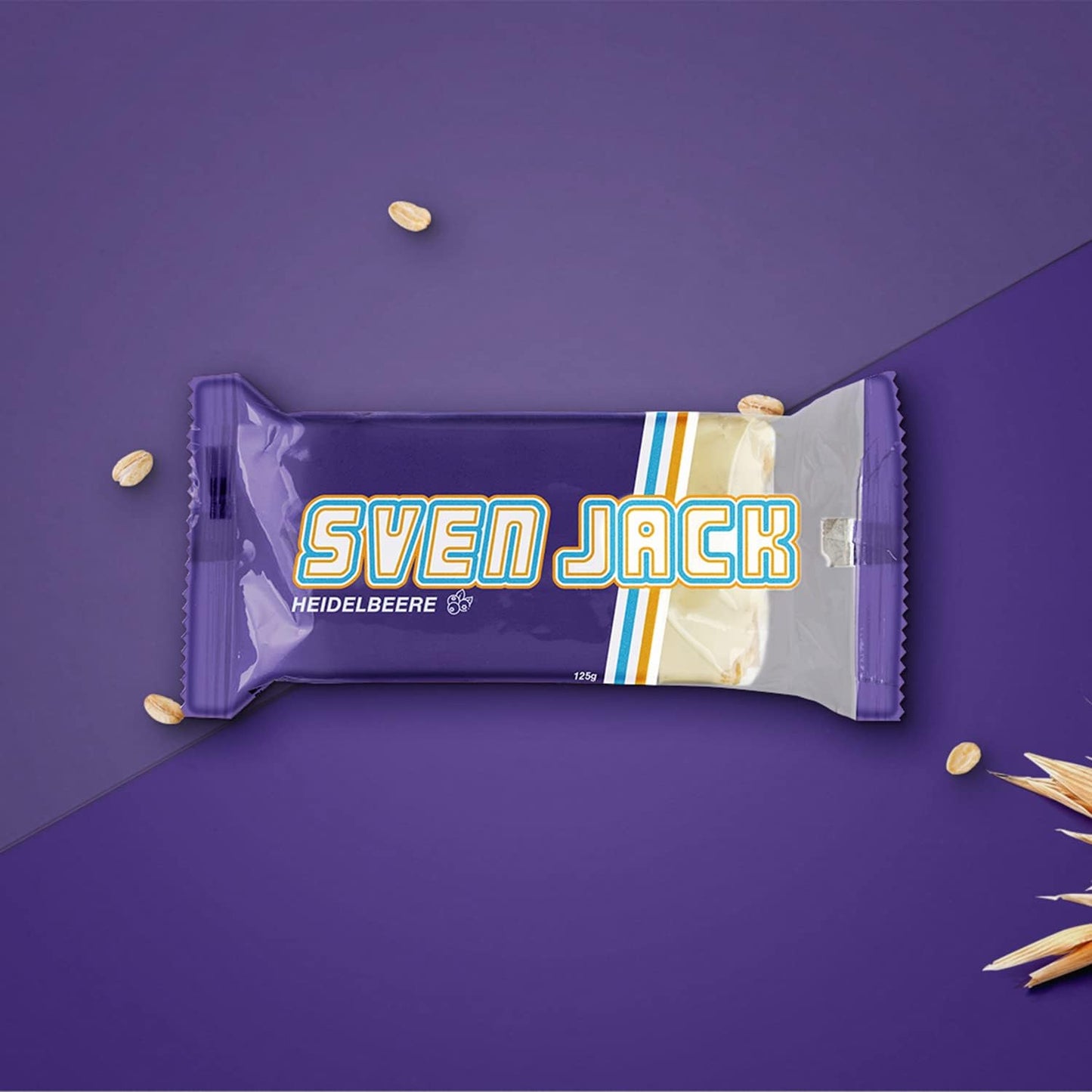 SvenJack Oat Bar Blueberry - 24 × 125g - Vegan Oatmeal Energy Bar with Blueberries, High‑Fibre, Low‑Sugar, Gluten‑Free Fruity Snack