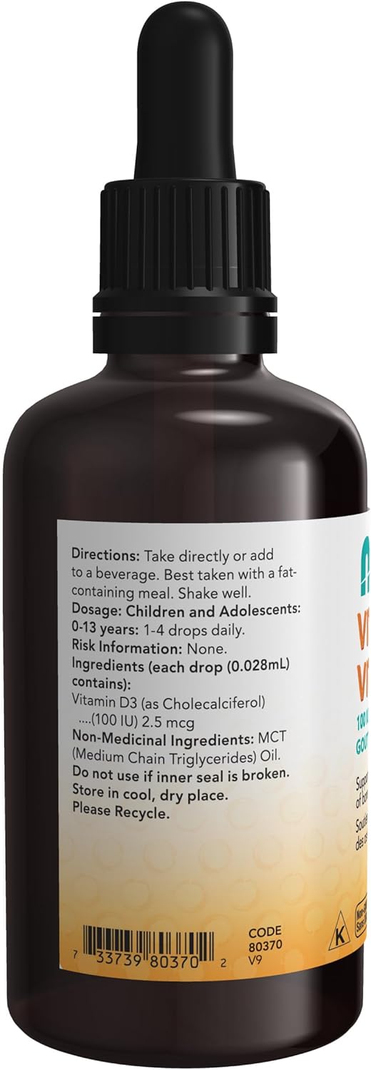 NOW Supplements,儿童液体维生素 D-3,强健骨骼*,结构支撑*,60 毫升