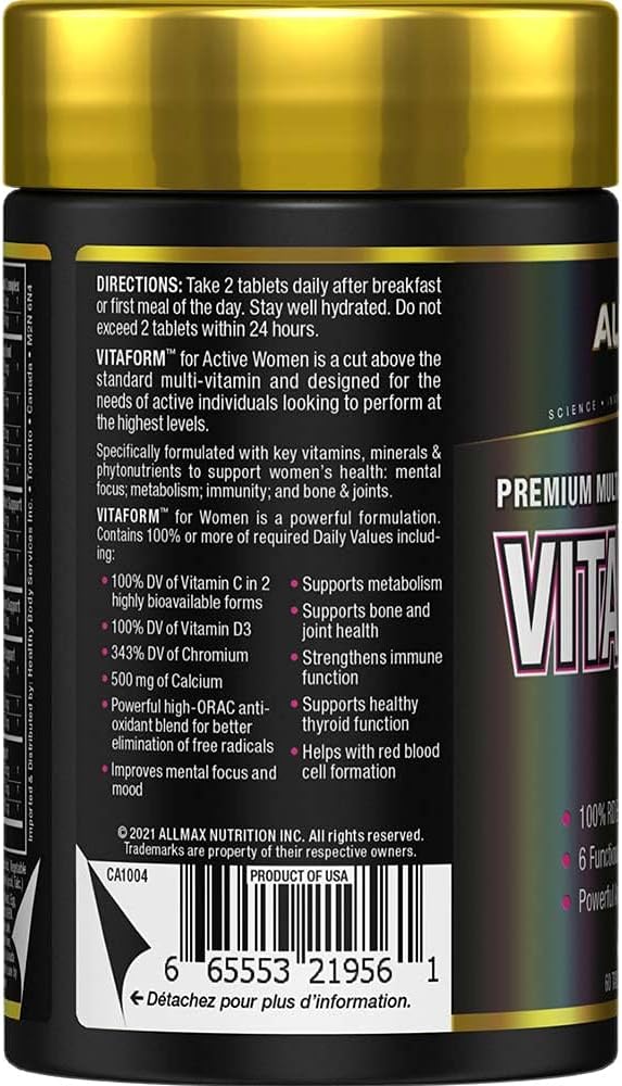 ALLMAX Nutrition - Vitaform - 高级 - 女性复合维生素 - 60 粒 - 30 天用量