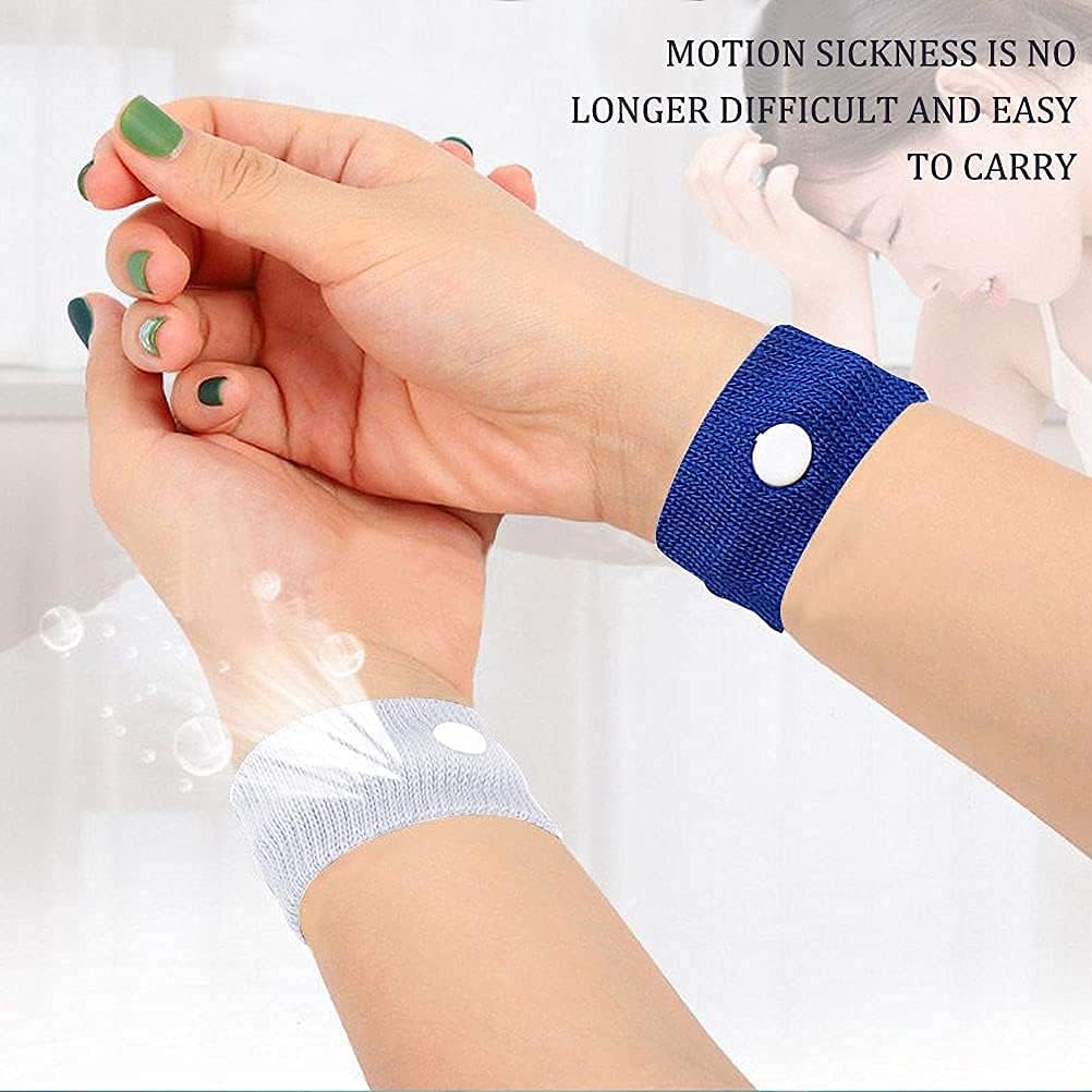 12 Pcs Travel Sickness Bands with Storage Box, Motion Anti Nausea Sickness Relief Wristbands Acupressure Wrist Bands for Adults Kids Children Sea Car Flying Pregnancy