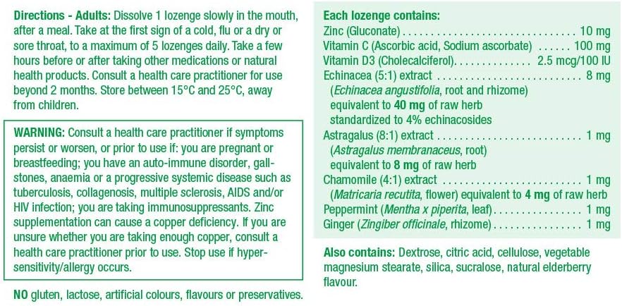 Jamieson 鋅潤喉糖 接骨木味,60 粒 接骨木味,60 粒