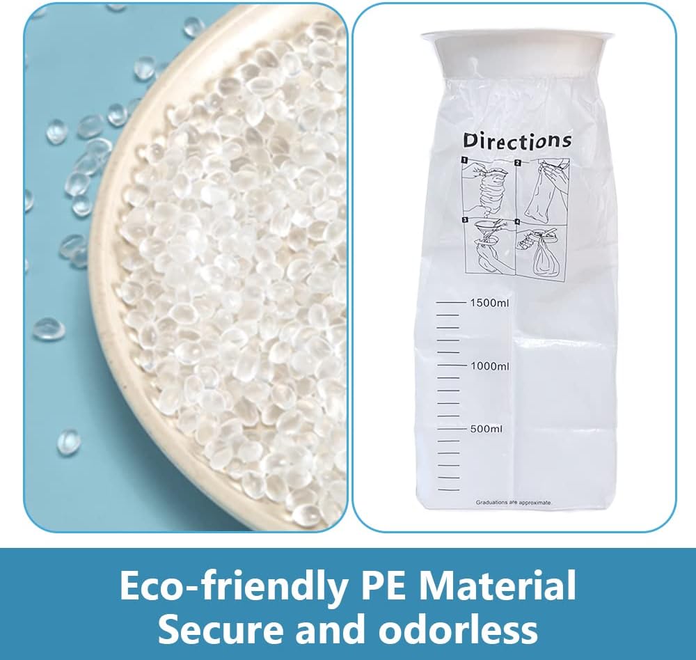 旅行呕吐袋 - 1500ml 紧急呕吐呕吐袋,适用于露营晕车、孕妇、诊所、汽车,一次性防臭防漏,20 件