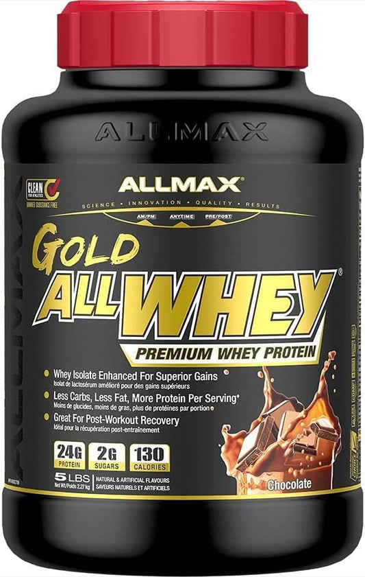 ALLMAX Nutrition - AllWhey Gold - 100% Whey Protein + Premium Whey Protein Isolate - Chocolate - 5 Pound