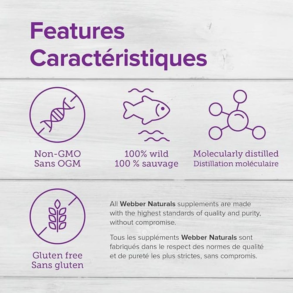 Webber Naturals 野生阿拉斯加鮭魚和魚油 1,000 毫克,180 粒軟膠囊,可支持心臟、大腦和關節健康