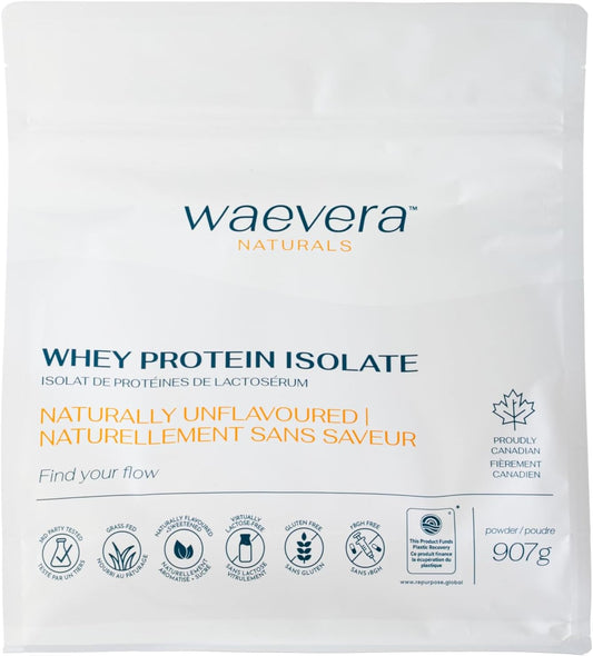 Waevera 無味乳清分離蛋白 – 907 克(2 磅),高蛋白,幾乎不含乳糖,純淨無麩質