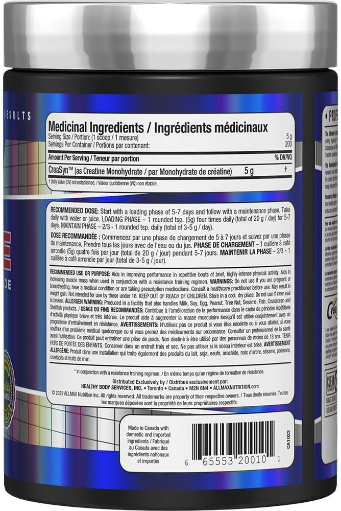 ALLMAX Nutrition - 肌酸粉 - 100% 纯微粉化肌酸一水合物 - 医药级肌酸,1000 克,1000 克