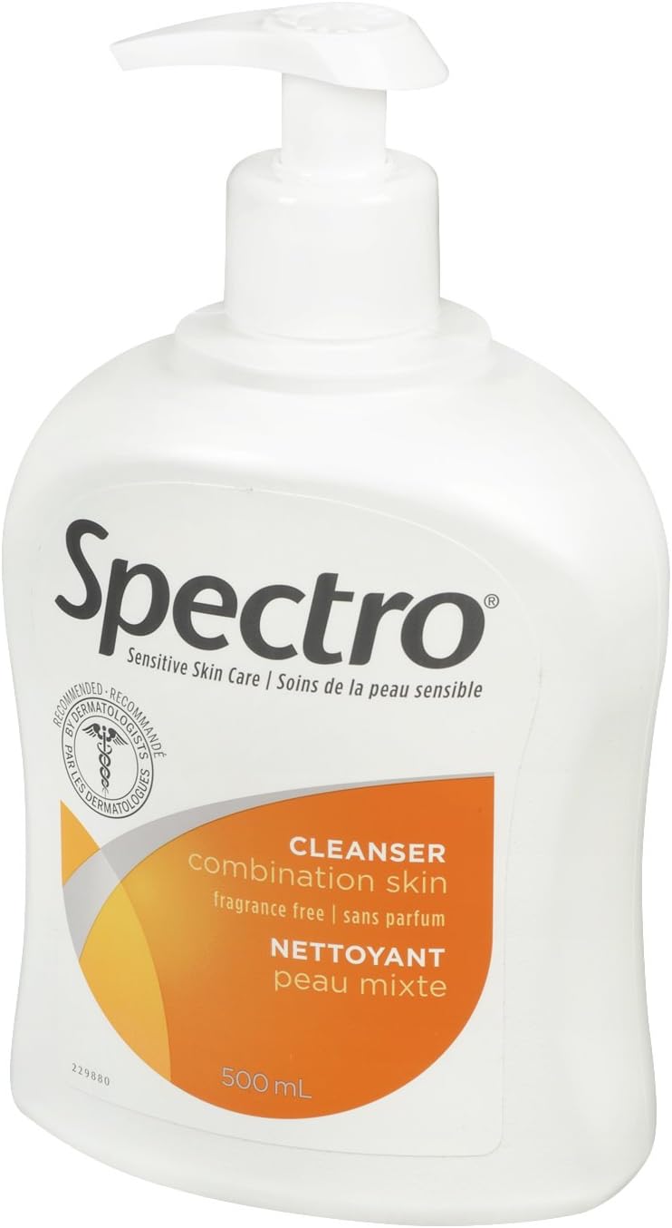 Spectro Facial Cleanser for Combination Skin, Fragrance and Dye Free, Pump Dispenser, 500 mL