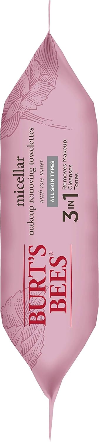 Burt's Bees Micellar Cleansing Towelettes With Rose Water 30 count