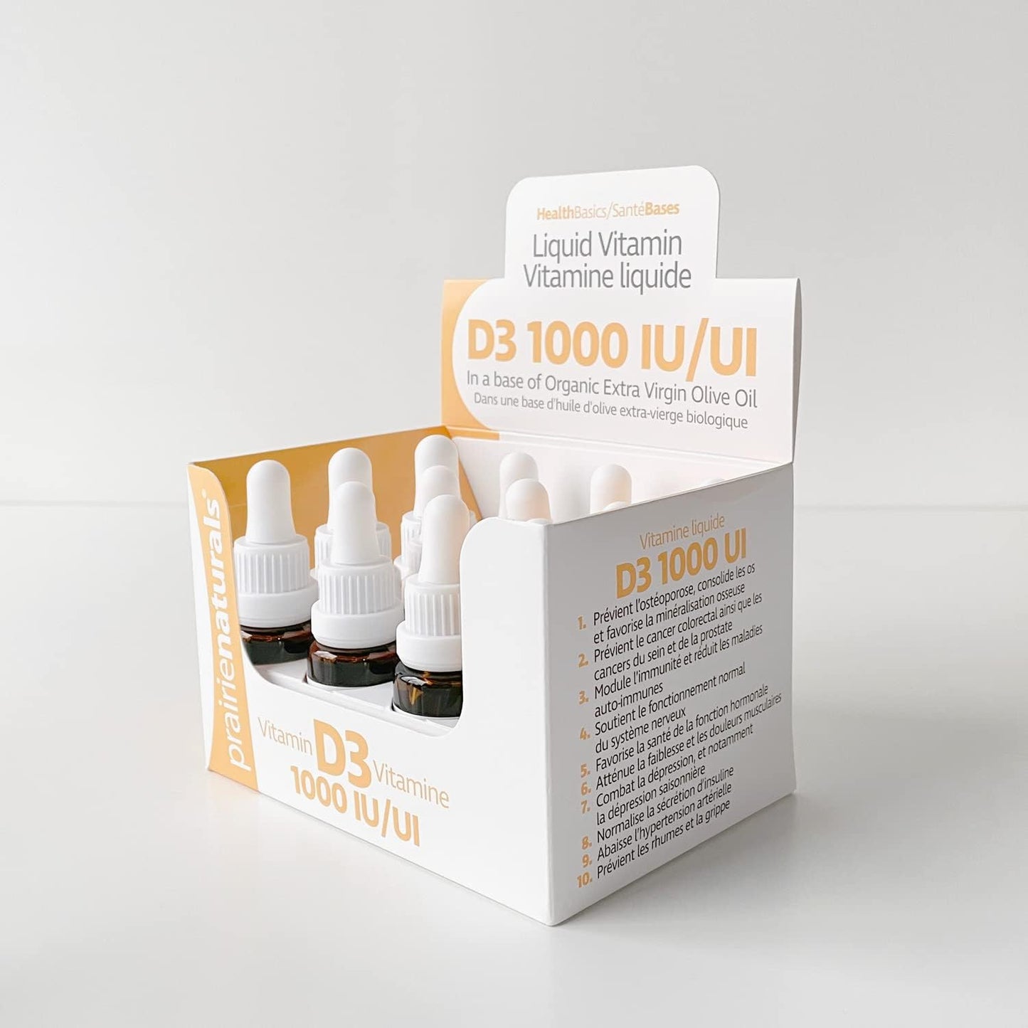 Prairie Naturals 液体维生素 D3 胆钙化醇 1,000 IU - 15ml x 12 包