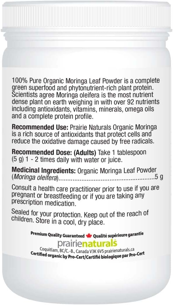 Prairie Naturals Organic Moringa Leaf Powder - 200 Gram
