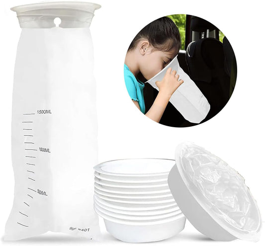 便携式呕吐袋,容量大,适合旅行晕车和孕吐,轻松收集唾液和呕吐物