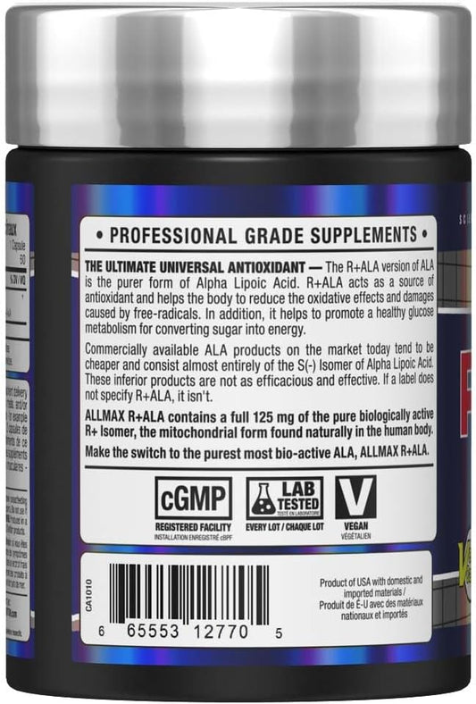 ALLMAX Nutrition 最大强度 R+ 硫辛酸,60 粒 - 41 克 (AX58)