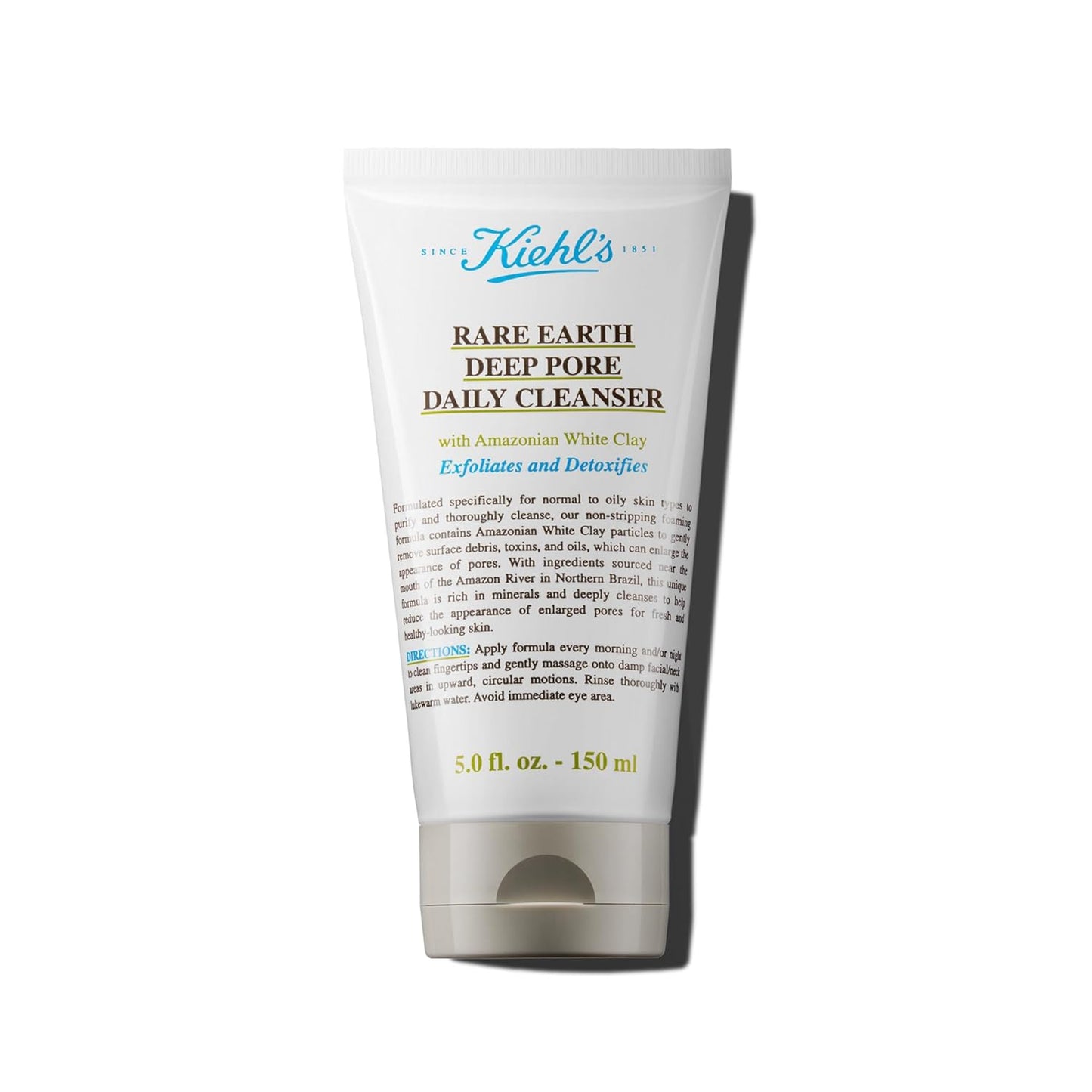 Kiehl's 稀土深層毛孔日常清潔劑,溫和去角質潔面乳,適合油性皮膚,排毒去角質,縮小毛孔,含亞馬遜白粘土,無香型