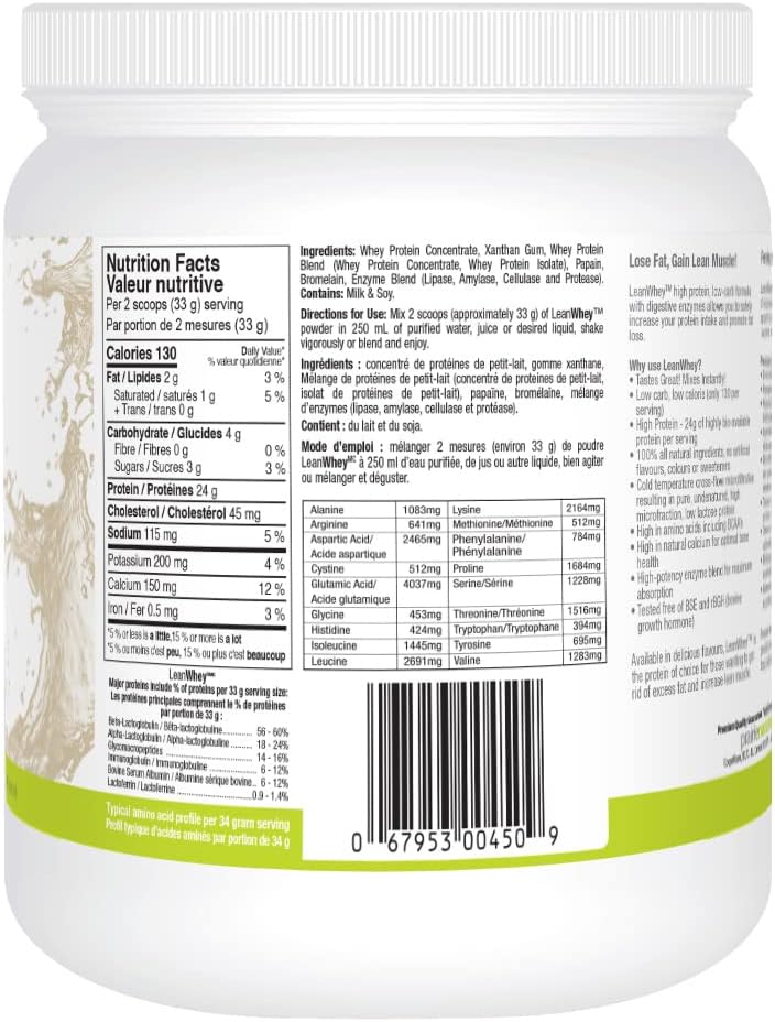 Prairie Naturals Lean Whey Protein Natural Powder, 454g